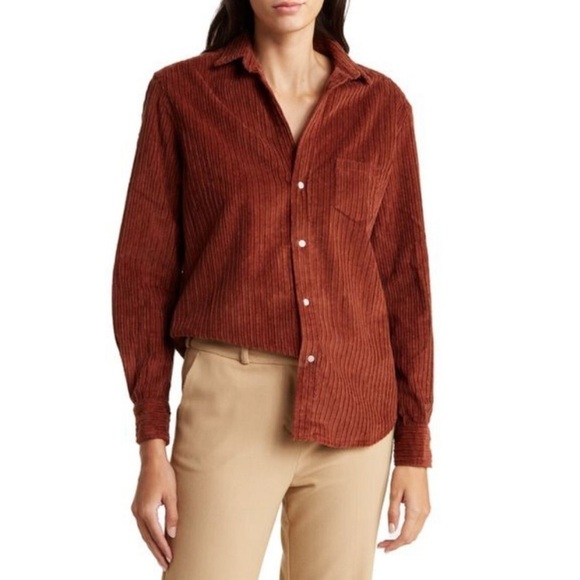 Frank & Eileen Tops - NWT FRANK & EILEEN Corduroy Eileen Shirt Brown Button Down Top XS
